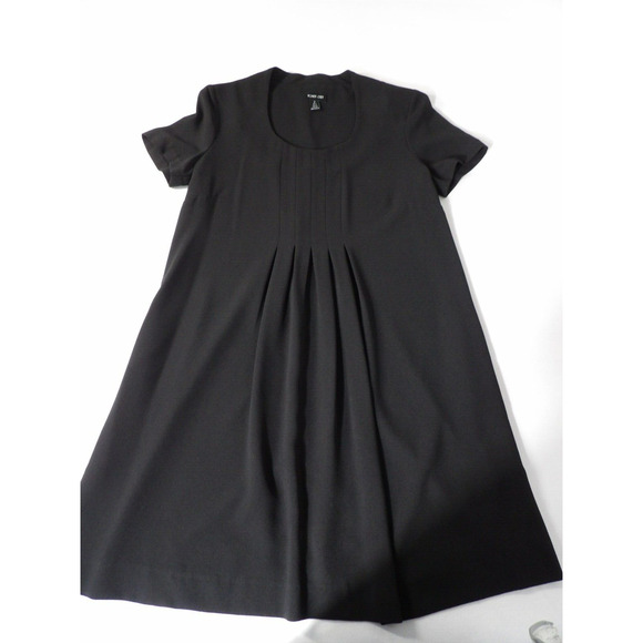 Ronen Chen Shift Dress US Sz 8 Pleated Scoop Neck Knee Length Modest Minimalist - Picture 7 of 13